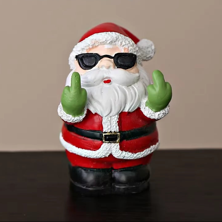 Santa Claus Snowman Handicraft Ornament Middle Finger Desktop Office Desk Ornament Christmas Gifts Home Desktop Decoration