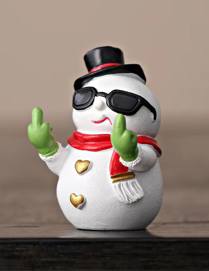 Santa Claus Snowman Handicraft Ornament Middle Finger Desktop Office Desk Ornament Christmas Gifts Home Desktop Decoration