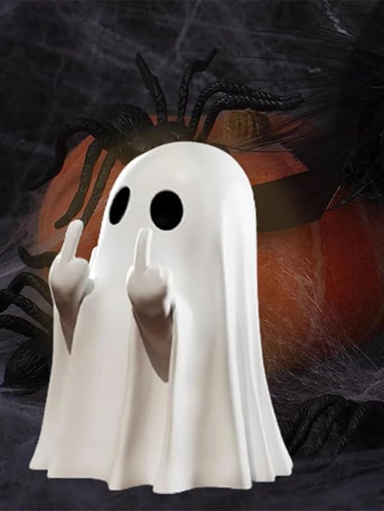 Cute Middle Finger Ghost Statue