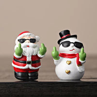 Santa Claus Snowman Handicraft Ornament Middle Finger Desktop Office Desk Ornament Christmas Gifts Home Desktop Decoration