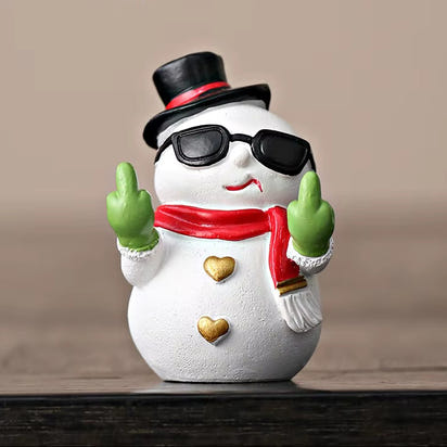 Santa Claus Snowman Handicraft Ornament Middle Finger Desktop Office Desk Ornament Christmas Gifts Home Desktop Decoration
