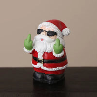 Santa Claus Snowman Handicraft Ornament Middle Finger Desktop Office Desk Ornament Christmas Gifts Home Desktop Decoration