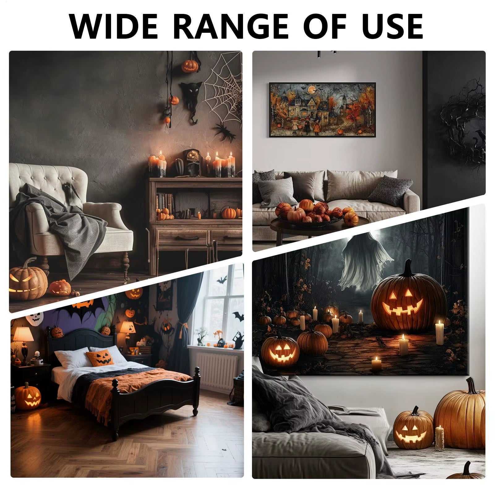 Halloween Projector Lights Outdoor 360-Degree Rotating Magnetic Ceiling Wall Horror Decoration LED Night Lamp Decor for Patio