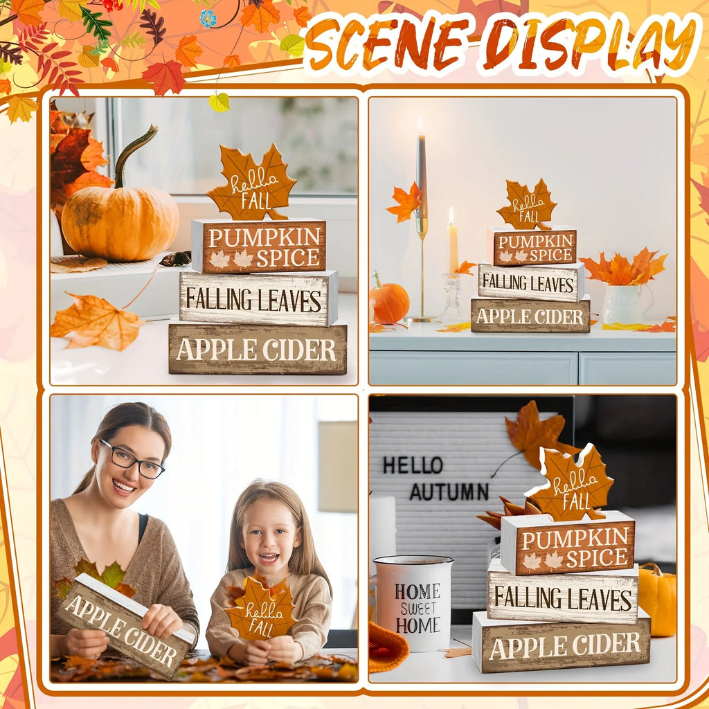 Fall Tabletop Block Decor