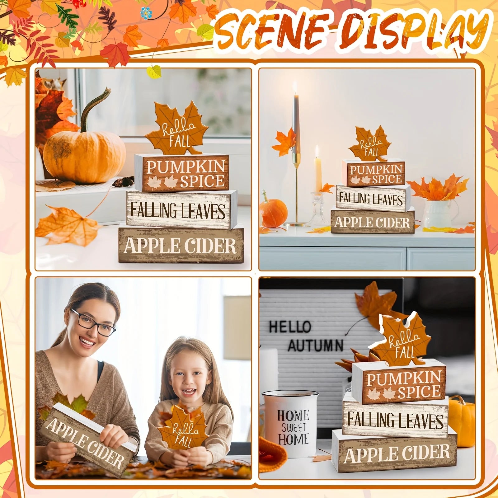 Fall Tabletop Block Decor