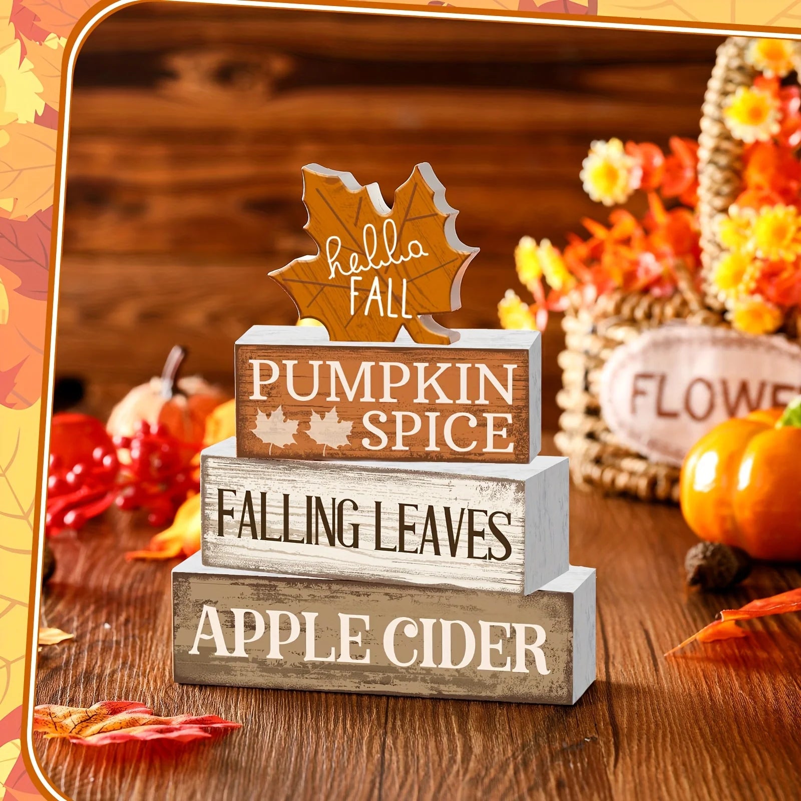 Fall Tabletop Block Decor
