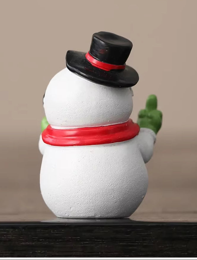 Santa Claus Snowman Handicraft Ornament Middle Finger Desktop Office Desk Ornament Christmas Gifts Home Desktop Decoration