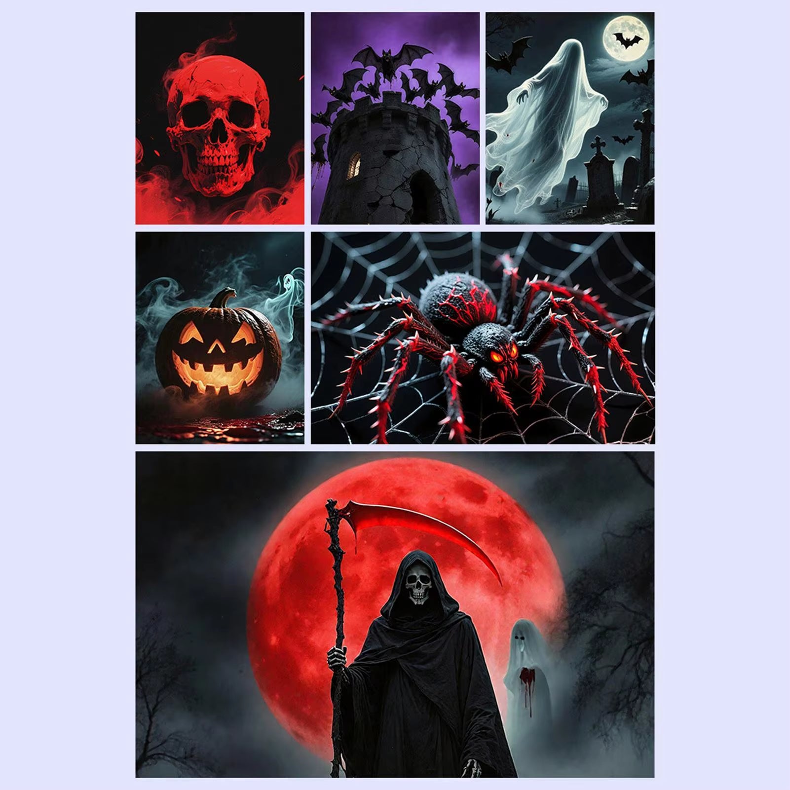 Halloween Projector Lights Outdoor 360-Degree Rotating Magnetic Ceiling Wall Horror Decoration LED Night Lamp Decor for Patio