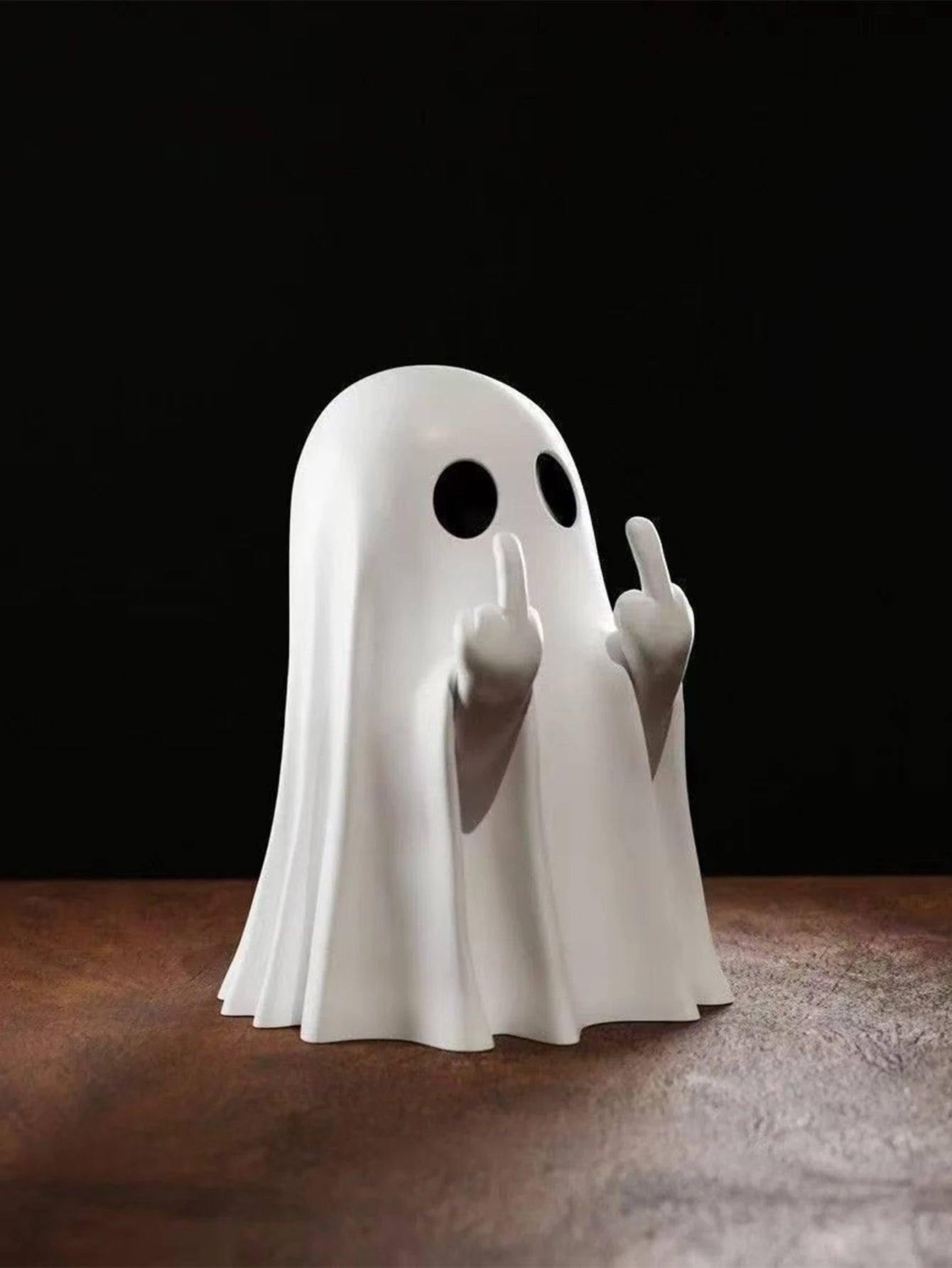 Cute Middle Finger Ghost Statue